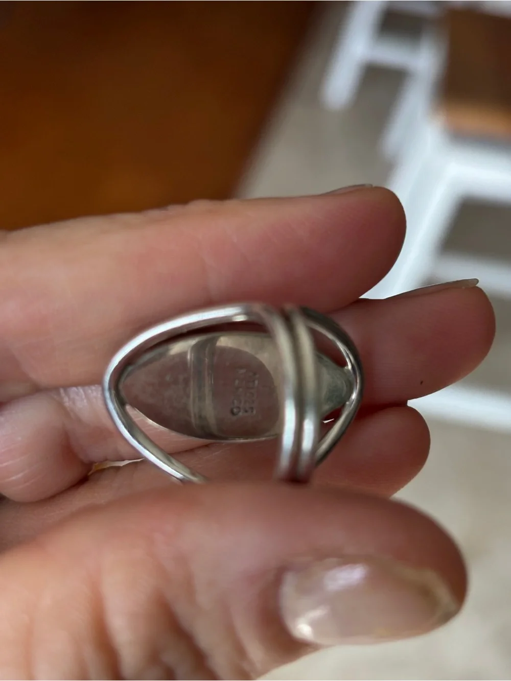 Sterling Silver Red agate Cabochon minimalist Ring sz 7